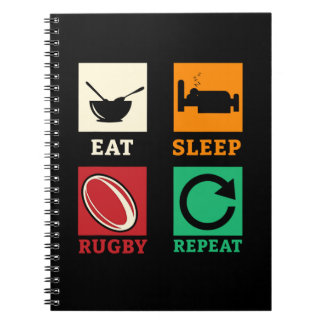 Caderno Espiral Coma de Rugby Repetitivo Repetitivo Jogador de Rug