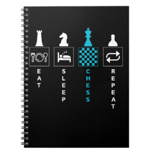 Caderno Espiral Coma Sonha Xadrez Repita