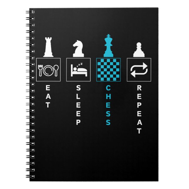 Caderno Espiral Coma Sonha Xadrez Repita (Frente)