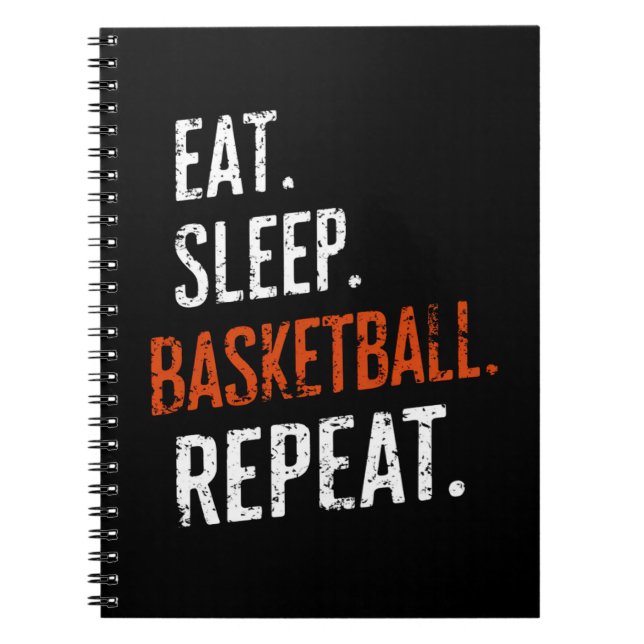Caderno Espiral Coma Sonho Basquete Repita Retro Vintage (Frente)