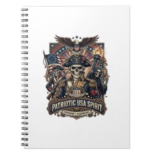 Caderno Espiral Comandante Patriótico Colonial Caveira Patriota Es