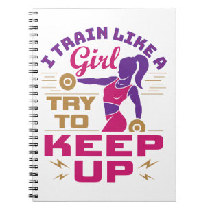 Caderno Espiral Comboio elevador de peso feminino como uma garota
