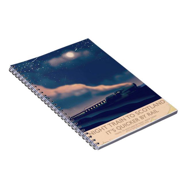 Caderno Espiral Comboio noturno para a Escócia (Lado Direito)