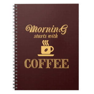 Caderno Espiral Começos da manhã com café