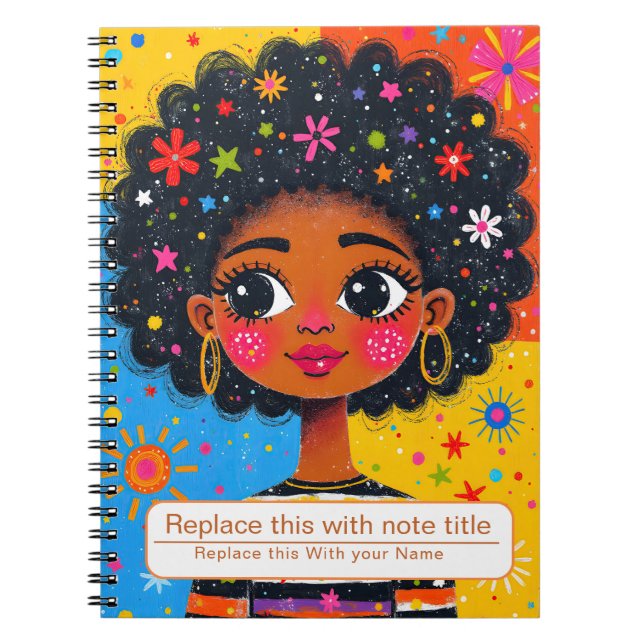 Caderno Espiral Comemoração do notebook feminino (Frente)