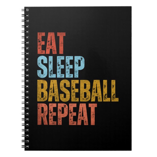 CADERNO ESPIRAL COMER DORMIR BEISEBOL REPETIR (Frente)