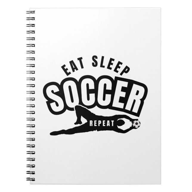 Caderno Espiral comer dormir futebol repetir  (Frente)