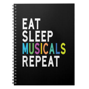 Caderno Espiral Comer Dormir Musicais Repetir