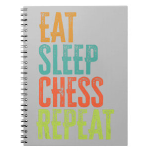 Caderno Espiral comer xadrez de dormir repita lenda do grande mest