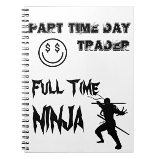 Caderno Espiral Comerciante de dia de meio expediente Ninja a