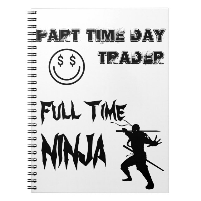 Caderno Espiral Comerciante de dia de meio expediente Ninja a (Frente)