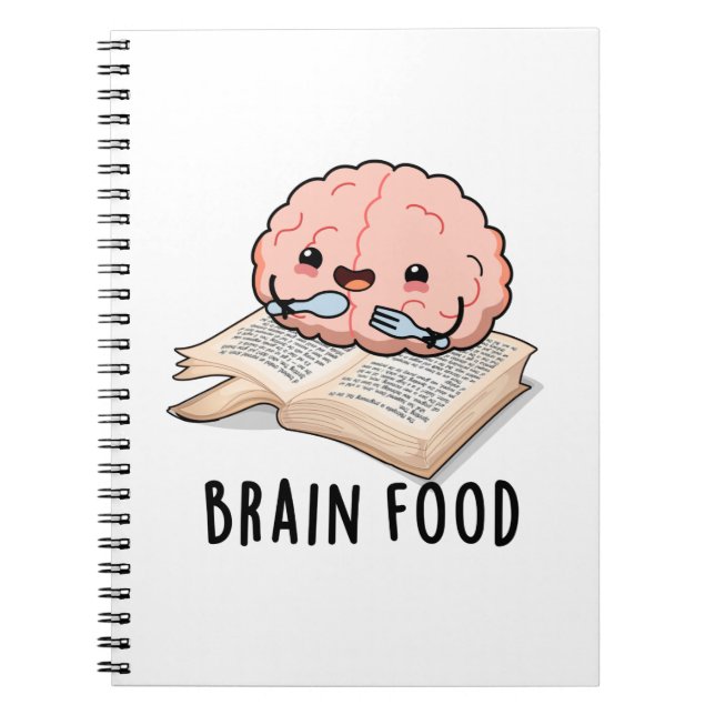 Caderno Espiral Comida Cerebral Piada Anatomia Engraçada (Frente)