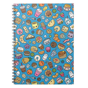 Caderno Espiral Comida de pequeno almoço bonito