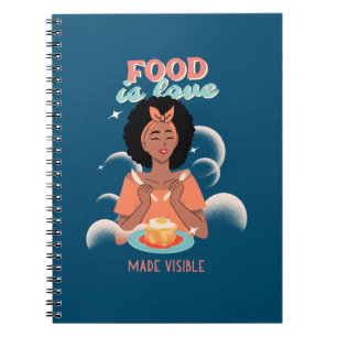 Caderno Espiral Comida é Amor Tornado Visível