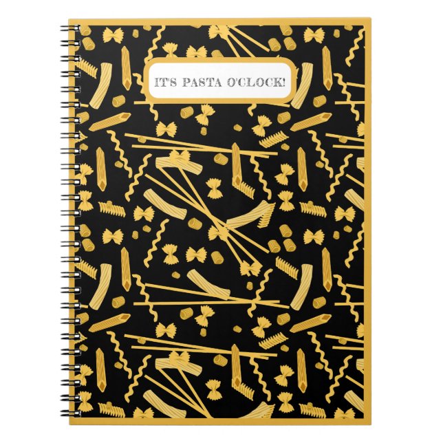 Caderno Espiral Comida italiana, padrão de massa (Frente)