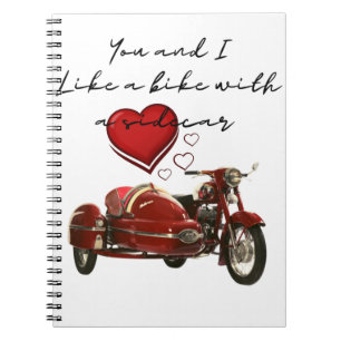 Caderno Espiral Como uma bicicleta com carro lateral