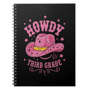 Caderno Espiral Como vai 3ª Série Cowboy Cowgirl De Volta à Escola