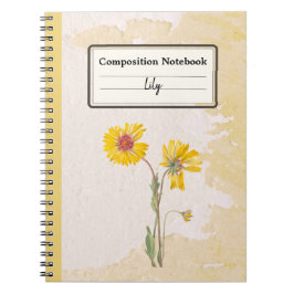 Caderno Espiral Comp Personalizado da Flor da Gaillardia Perene