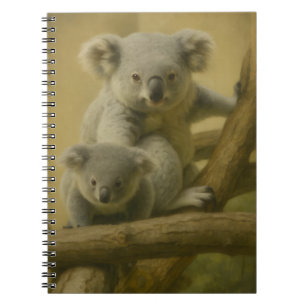 Caderno Espiral Companheiros Koala - Impressão de Arte de Vida Sel