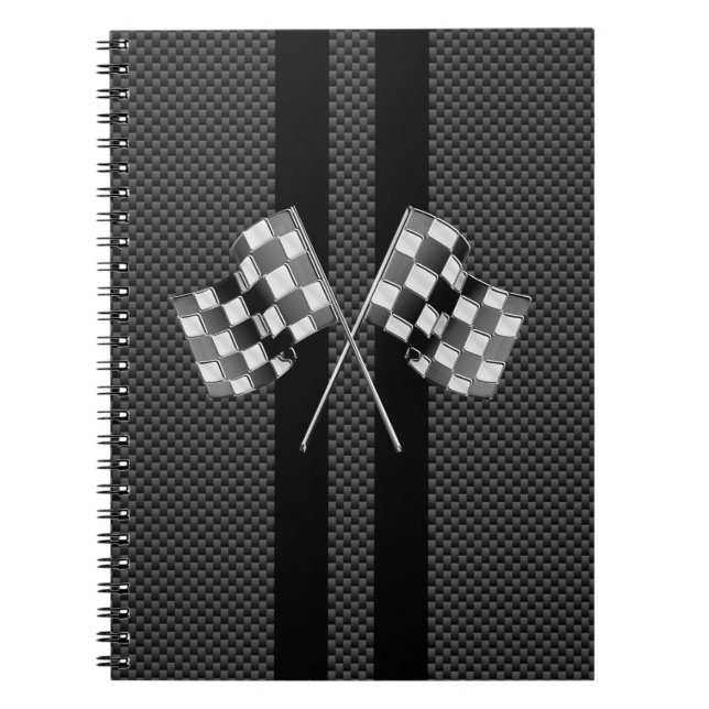 Caderno Espiral Competindo bandeiras na fibra do carbono das (Frente)