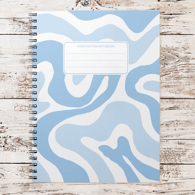 Caderno Espiral Composição Abstrata Estética com Redemoinho Líquid (Criador carregado)