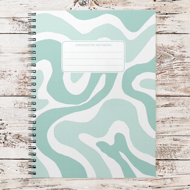 Caderno Espiral Composição Abstrata Estética com Redemoinho Líquid (Criador carregado)