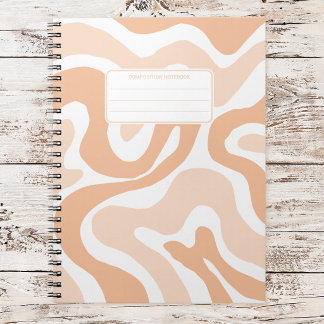 Caderno Espiral Composição Abstrata Estética com Redemoinho Líquid