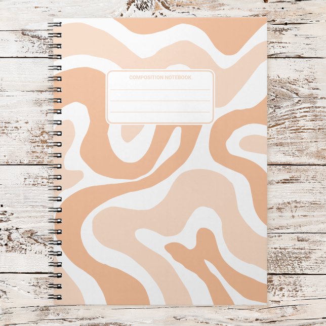 Caderno Espiral Composição Abstrata Estética com Redemoinho Líquid (Criador carregado)