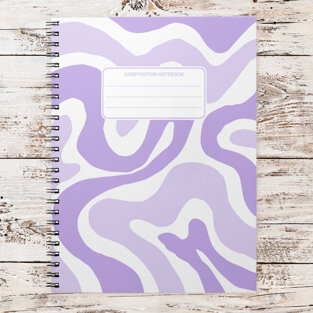 Caderno Espiral Composição Abstrata Estética com Redemoinho Líquid (Criador carregado)