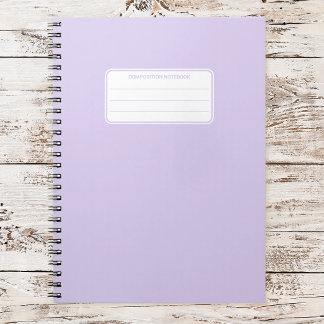 Caderno Espiral Composição de Cor Sólida Pastel Suave Estética