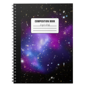 Caderno Espiral Composição de Foto Celestial da Galáxia Roxa
