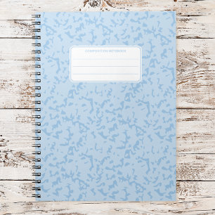 Caderno Espiral Composição Estética de Mármore em Pastel Suave