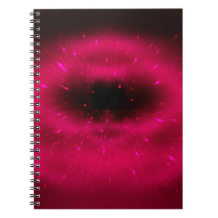 Caderno Espiral Composição fractal cor-de-rosa abstrato. Explosão