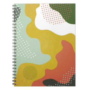 Caderno Espiral Composição geométrica abstrata moderna com decoraç