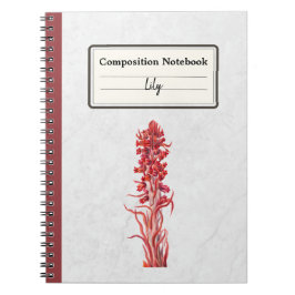Caderno Espiral Composição Personalizada da Flor de Neve