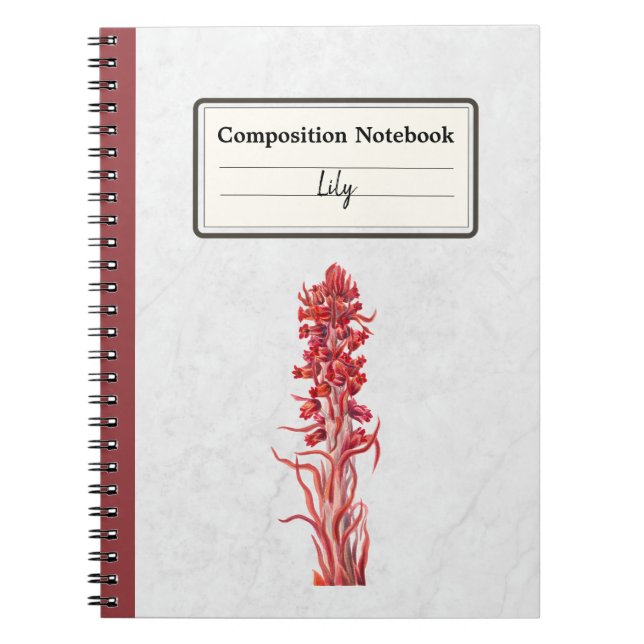 Caderno Espiral Composição Personalizada da Flor de Neve (Frente)