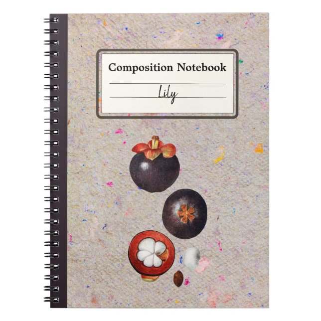 Caderno Espiral Composição Personalizada Mangosteen Crescente (Frente)