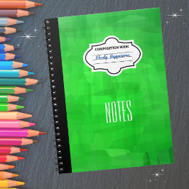 Caderno Espiral Composição Personalizada Padrão na moda Verde