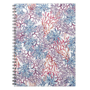 Caderno Espiral Composição Subaquática em Aquarela Série Design 5