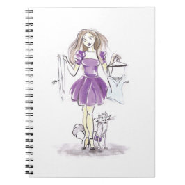 Caderno Espiral Compra bonito da menina e do gato da forma do