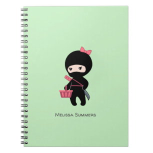 Caderno Espiral Comprando o nome personalizado da Ninja Girl em ve