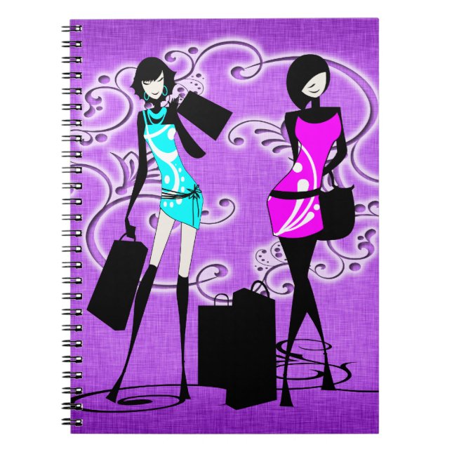 Caderno Espiral Comprar roxo na moda dos modelos das meninas (Frente)