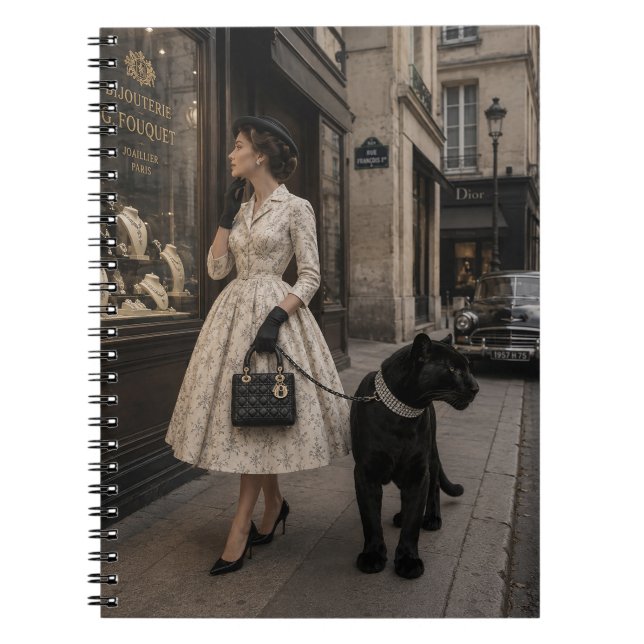 Caderno Espiral Compras de Janela com uma Foto de Pantera Negra (Frente)