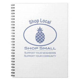 Caderno Espiral Compro local, Compro Pequeno abacaxi azul