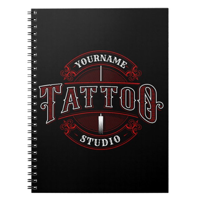 Caderno Espiral Compro Tatto Studio de NOME ADD do Estilo Tradicio (Frente)