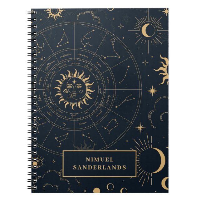 Caderno Espiral Computador portátil Celestial Mystical Elements (Frente)