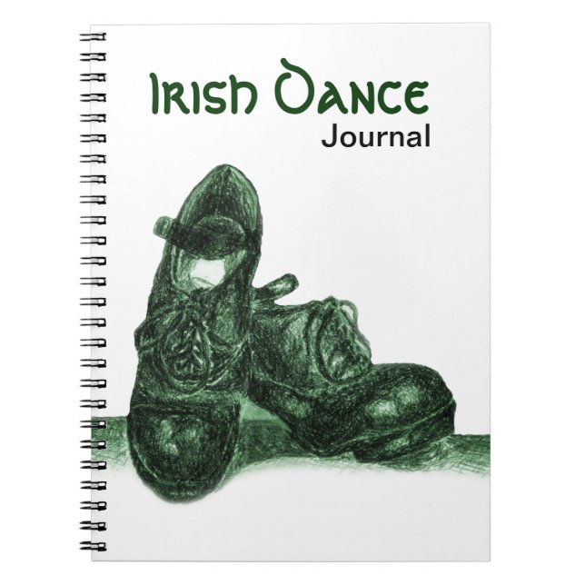Caderno Espiral Computador portátil Green Hardshoe Irish Dance Diá (Frente)