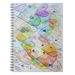 Caderno Espiral Comunidade Corações Arco-Íris Diário para Notebook