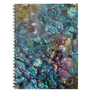 Caderno Espiral Concha de Abalone Íris Arco-íris