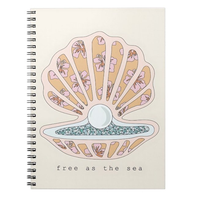 Caderno Espiral Concha Livre como o Mar (Frente)